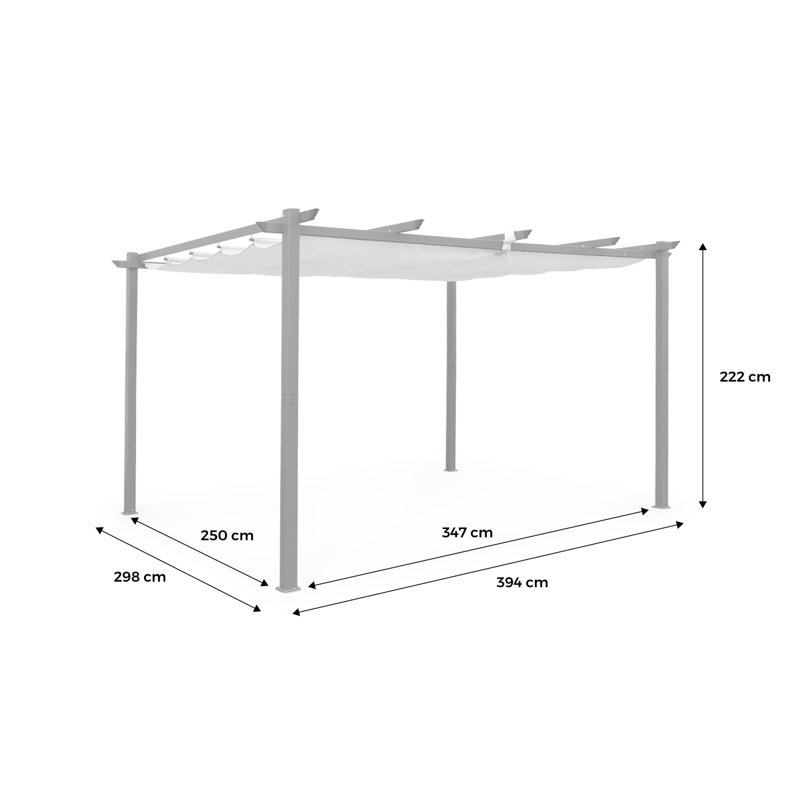 Ashoka 2.98m x 3.94m Aluminum Pergola, Off White