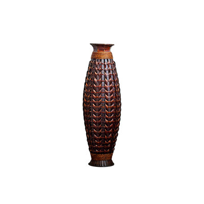 Handwoven Natural Bamboo Floor Vase, 38.97" Tall Boho Decorative Vase For Living Room Entryway, Rustic Farmhouse Woven Vase For Pampas Grass & Dried Branches