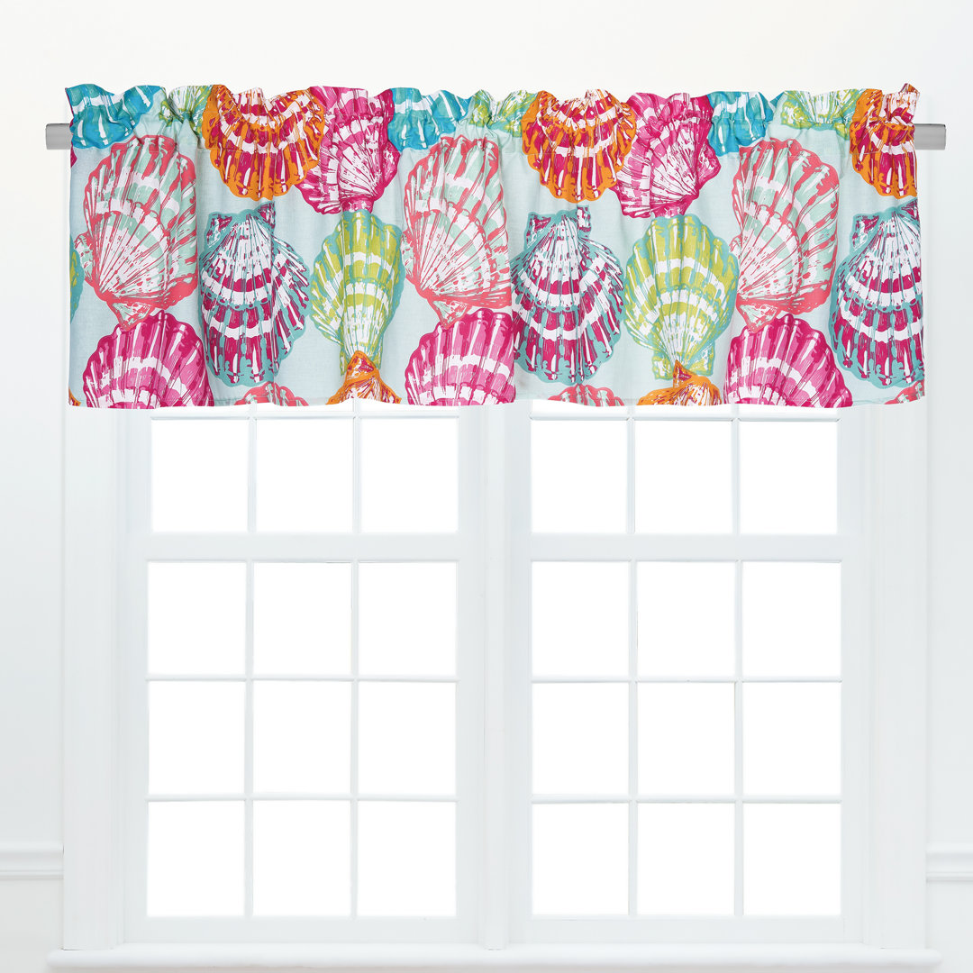 Merritt Island Coastal Cotton Valance Window Treatment (Set of 2) C&F Home