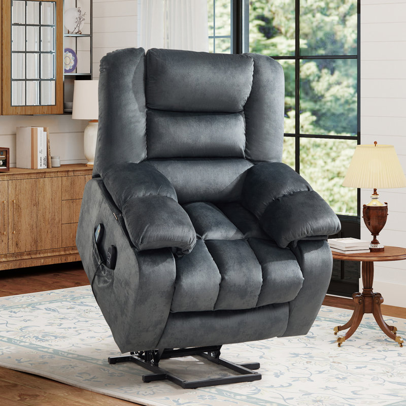 37.8" Wide Comfort Ergonomic Power Lift Recliner Chair with Heated Massage & Adjustable Headrest & Arm Storage