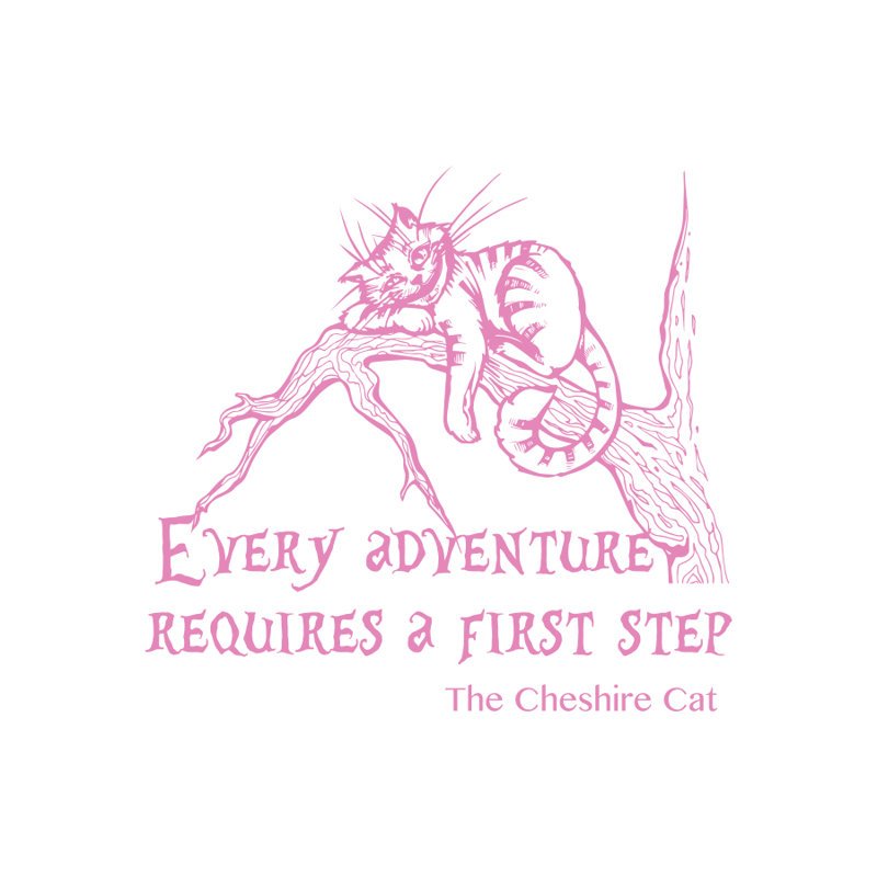 Décalcomanie murale Bartee Cheshire Cat Alice in Wonderland, Rose tendre