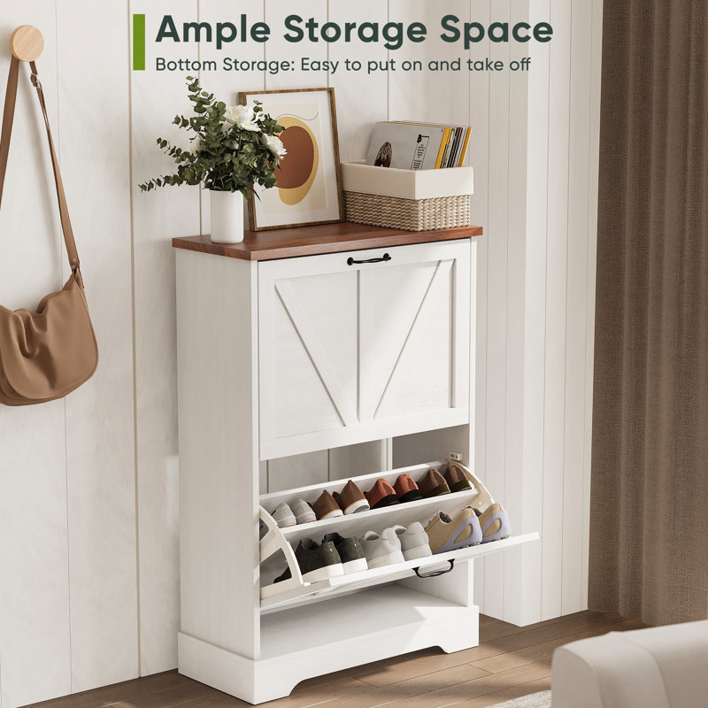 20 Pair Shoe Storage, White - 60cm W