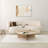 Modern Coffee Table, Travertine Color, 35.4 x 35.4 x 13.8 inches | 100% Melamine Coated Particle Board, Thickness: 0.7 inches | Stylish Solid Beige Design, Perfect for Living Room & Contemporary Spaces, Durable & Easy to Clean