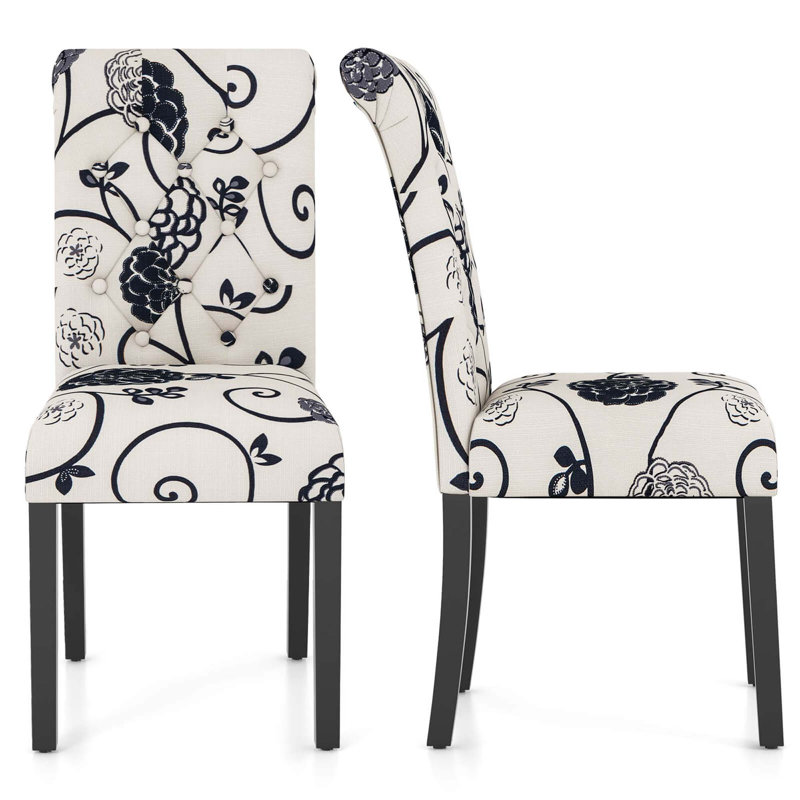 Set Of 2 Tufted Dining Parsons Chair