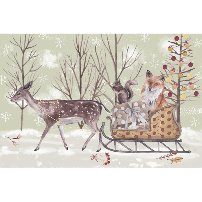 Christmas Time Collection A by Melissa Wang - Graphic Art Print, 20cm H x 30cm W, Wrapped Canvas