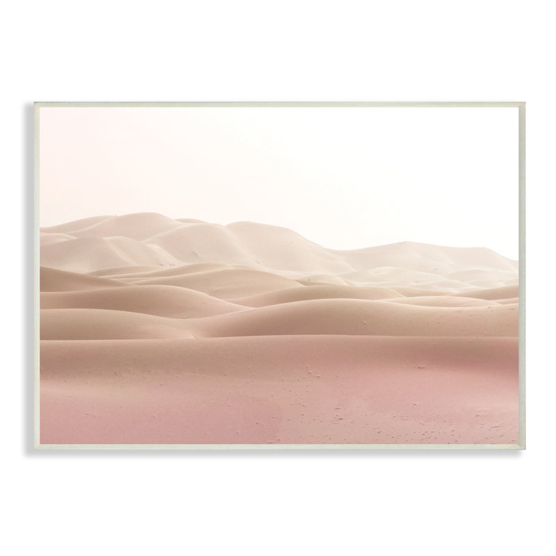 " Desert Sand Dunes Landscape Beige White Sky " by Kim Allen, 10" H x 15" W, Wall Plaque