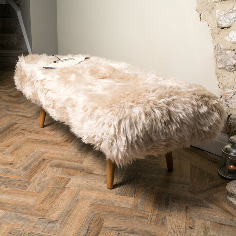 Austynn Sheepskin Bench, Beige