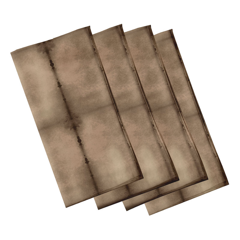 Aymer Polyester Abstract Square Napkin, Brown