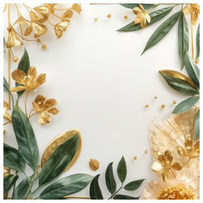 Gold Green Foliage Canvas Gallery Wrap in Many Sizes