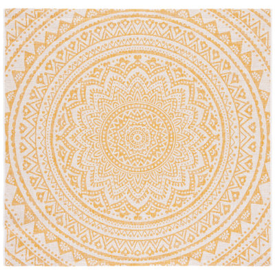 Jordon 8734 Area Indoor/Outdoor Area Rug in Ivory/Gold