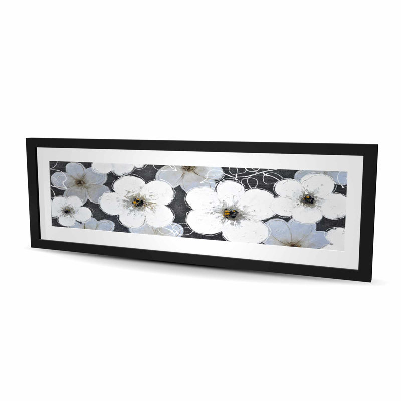 Fleurs grises - salon floral imprimé