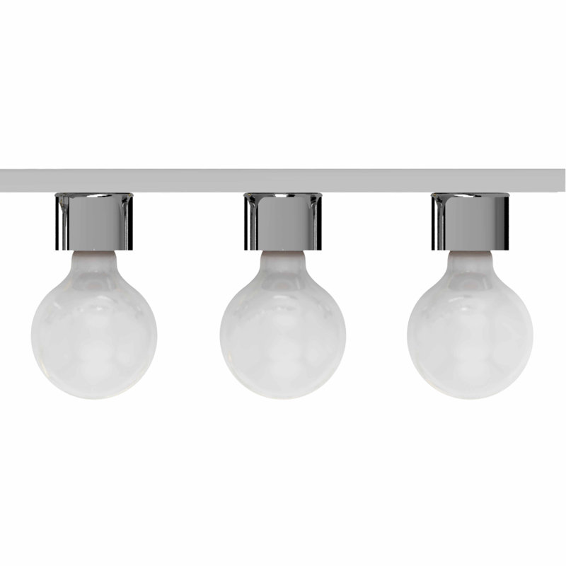 3-Light Indoor 18"W Chrome Wall Mount Vanity Light Bath Bar, Chrome