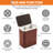 Folding Bamboo Laundry Hamper with Lid, 27.5 Gallon Wooden Laundry Basket with Washable Liner Bag, Slim Clothes Storage Hamper for Small Bedrooms Apartments Dorms, Walnut-1222813905