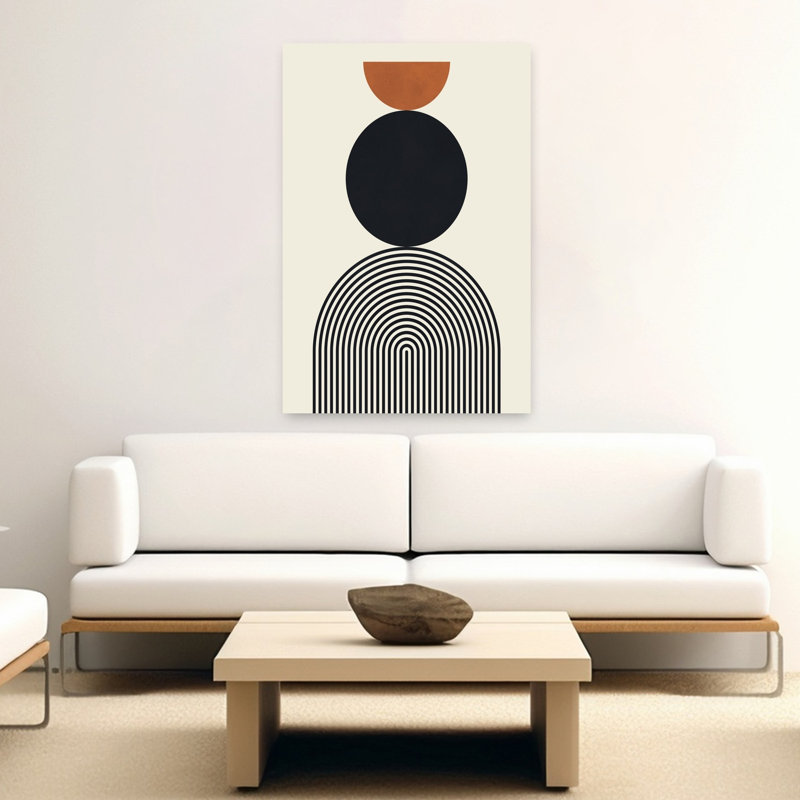 «Stacked Geometric Forms Abstract», reproduction d'art géométrique murale contemporaine, 60" H x 40" W
