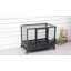 Caisse pour chien robuste 36 "avec plateau amovible, roues verrouillables et porte double, pour chiens de taille moyenne et grande, noir