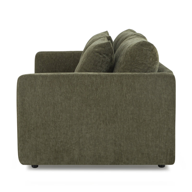 Kenji Upholstered 84 " Sofa, Olive Green Performance Chenille