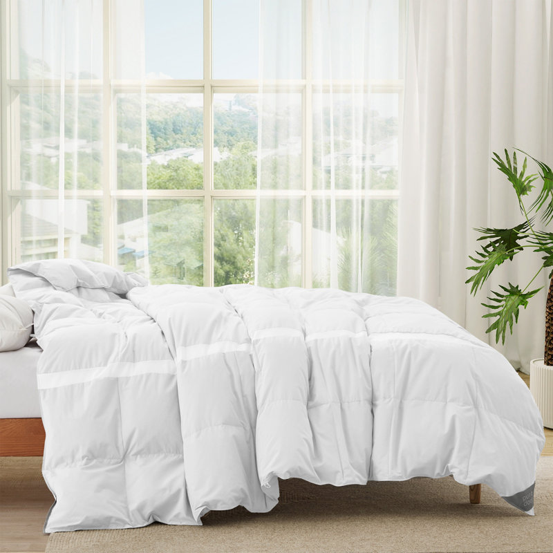 Édredon léger 75% duvet, Lit simple, Blanc
