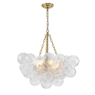 Lustre sphérique en verre 6 lumières