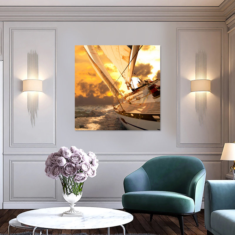 Sunset Sailing Print, 36" H x 36" W x 1.5" D, Acrylic