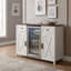 Mini armoire de réfrigérateur avec prise de courant, 2 tiroirs, tablettes réglables, supports à verres à vin et gestion des câbles-133477555
