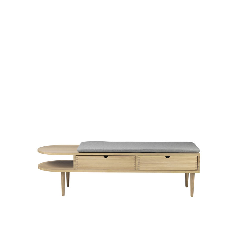 F24 Solid Wood Storage Bench, 15.75" H x 57.09" W x 17.72" D