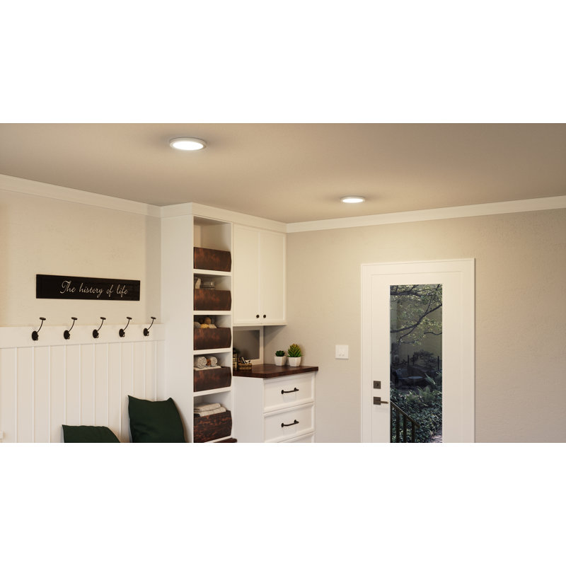 Naquin Acrylic LED Flush Mount, 1" H x 7.5" W x 7.5" D, Brushed Nickel