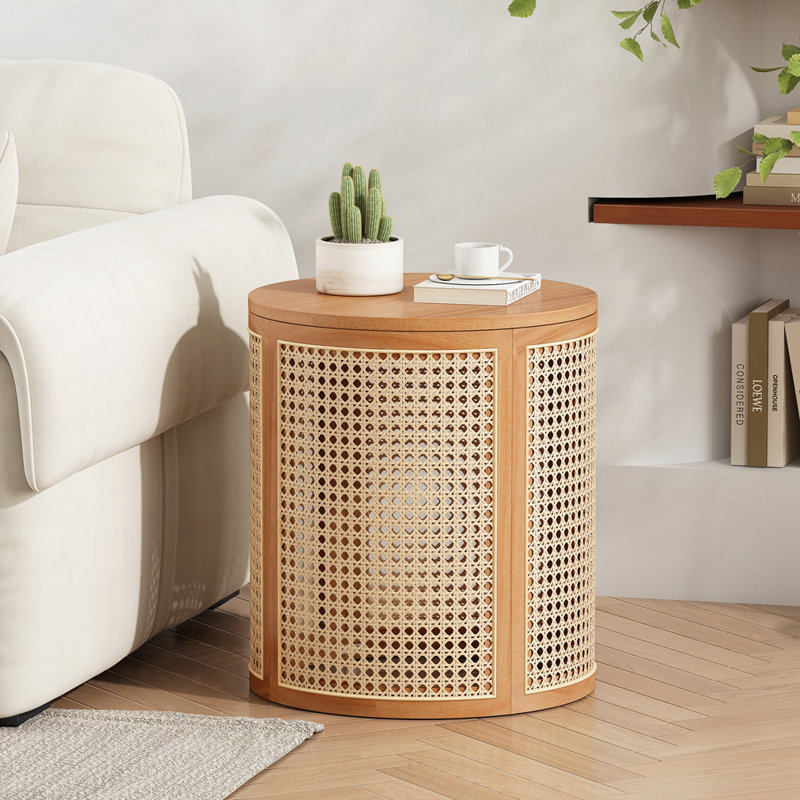 Table d'appoint charmante avec finition en bois naturel, Natural