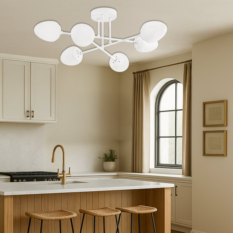 Lustre 6 lumières, Blanc