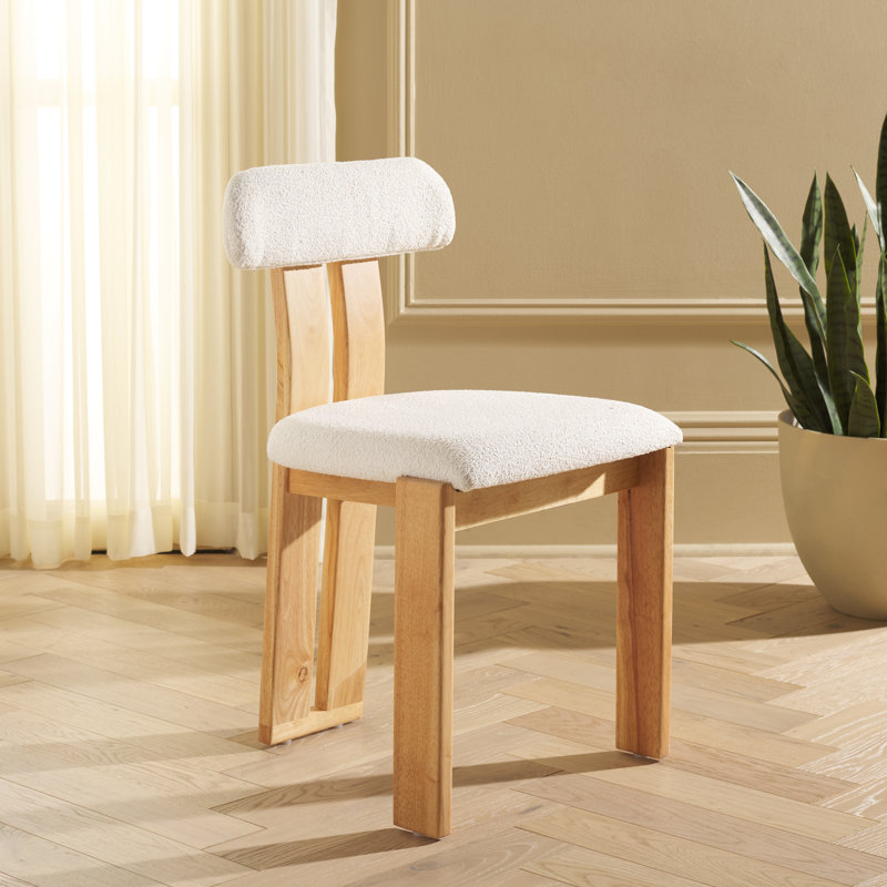 Cayde Boucle Dining Chair, Cream, Light Blonde