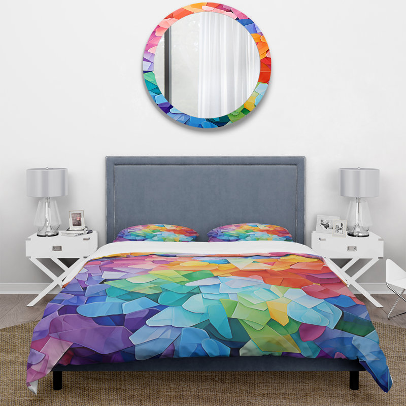 Ensemble de housse de couette bleu et rose Cubist Marine Exploration I - Coral, Housse de couette pour lit simple