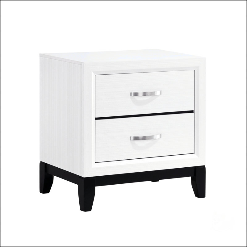 Table de chevet moderne avec deux tiroirs, table d'appoint