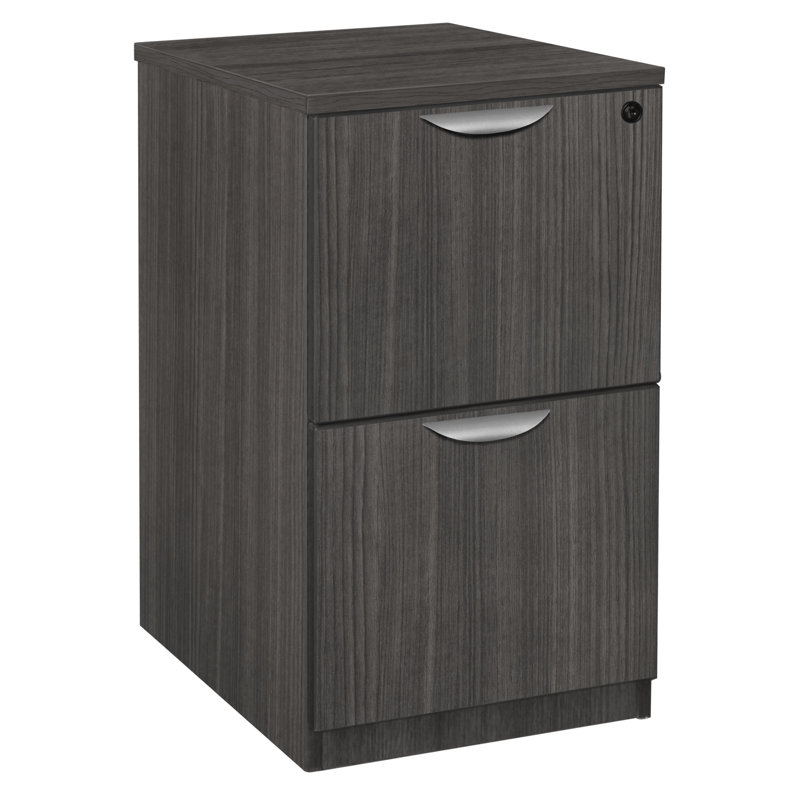 Nickyla 2 Drawer Shelf Filing Srorage Cabinet, Ash Gray