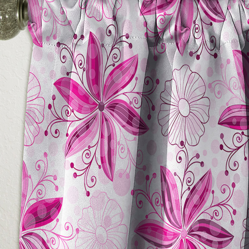 Rideau simple occultant rétro motif floral rétro Mid-Century, L 52 po x L 90 po