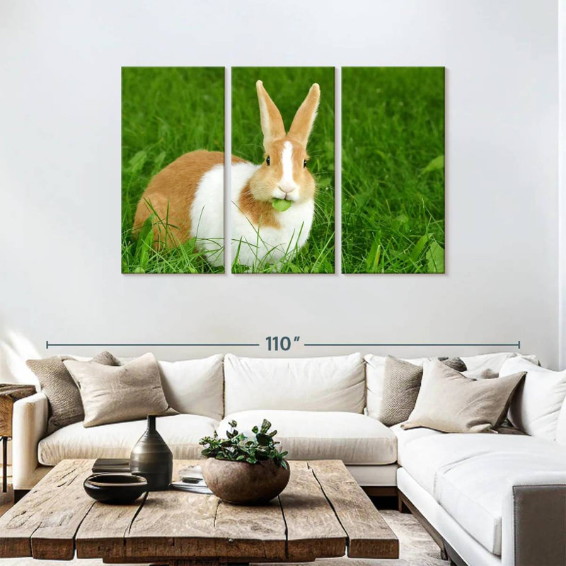 Rabbit Eating Leaf, 48" H x 74" W
