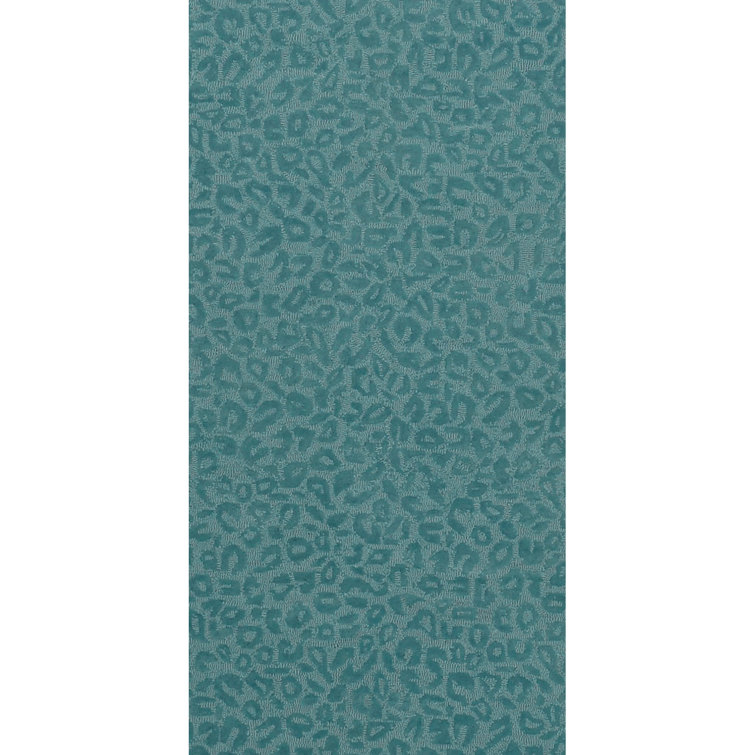Leopardess Dusty Turquoise Hand-Tufted Responsible Wool Rug