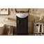 Meuble-lavabo de salle de bain de 50 cm avec lavabo en céramique, ensemble simple sur pied meuble-lavabo avec porte à fermeture douce, lavabo en céramique bombée, style français, noir-1063837005