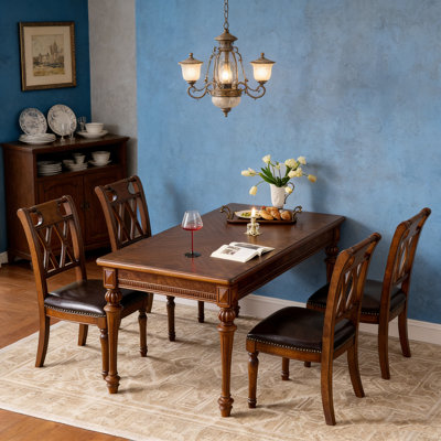 American-style Vintage Carved Design Dining Table