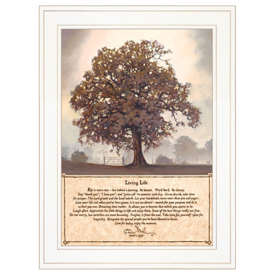 "Living Life" Framed Wall Art, Modern Home Decor Framed Print for Living Room, Bedroom & Farmhouse Wall Decoration by Bonnie Mohr