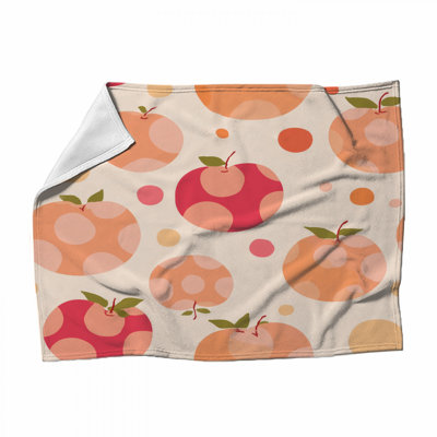 Apples Fleece Throw Blanket - Fruit Throws for Sofas or Beds