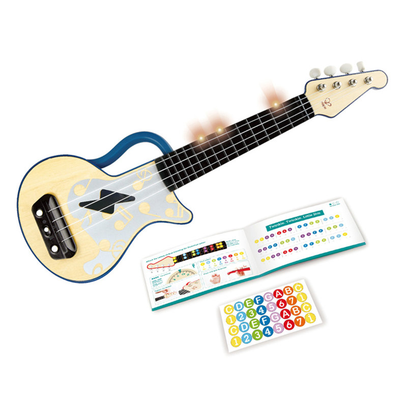Hape Learn with Lights Electronic Ukulele, Blue