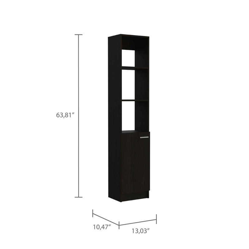 Black Wengue 2-Shelf Rectangle Linen Cabinet