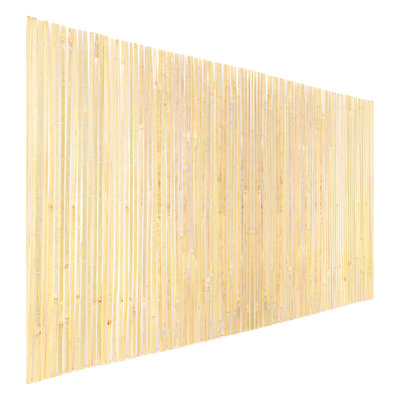 Clôture en lattes naturelles, traité contre la chaleur pour les bords imperméables et sablés à la main, facile à installer sur la balustrade, bonnes décorations murales de 6 pi de hauteur, fabrication robuste, bloque la lumière du soleil, crée un espace privé
