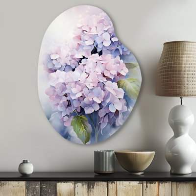 Glaser - Asymmetrical Hydrangea Metal Wall Decor, Unique Shape Metal Wall Sculpture Print