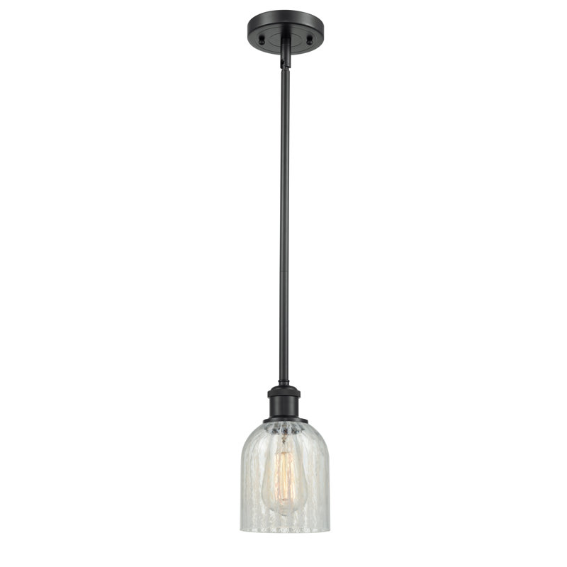 Odele 1 - Light Single Pendant, Matte Black, 6 Watt Vinage LED Bulb, Mouchette