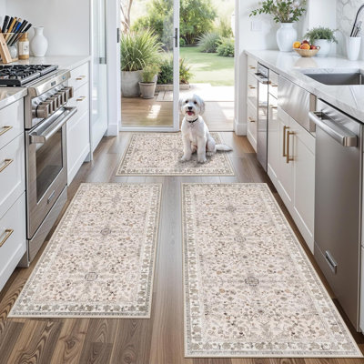 Boho Washable Kitchen Rug Set of 3