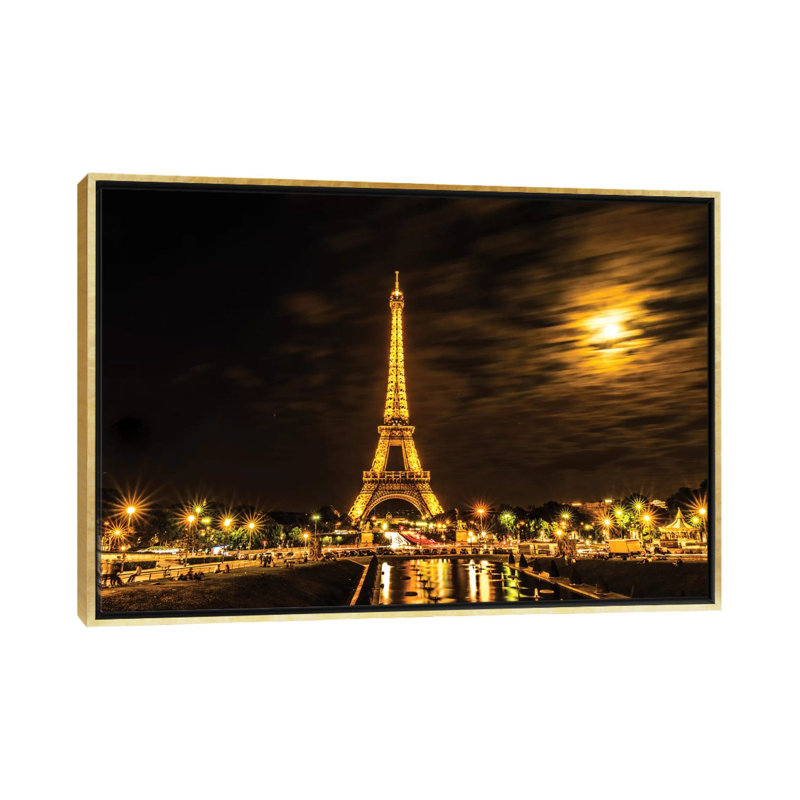 «Moonlight over Paris» par Anders Jorulf - reproduction de photo à cadre flottant, H 40 po x l 60 po x 1,5 po