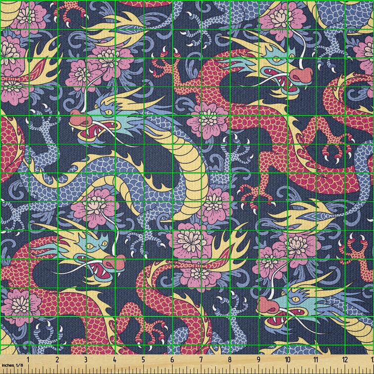 Dragon Long Spun velvet Dragon Embroidery Knit Hemline Fleece