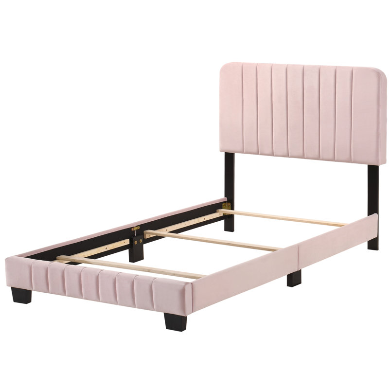 Anjelah Upholstered Standard Bed, Pink, Twin