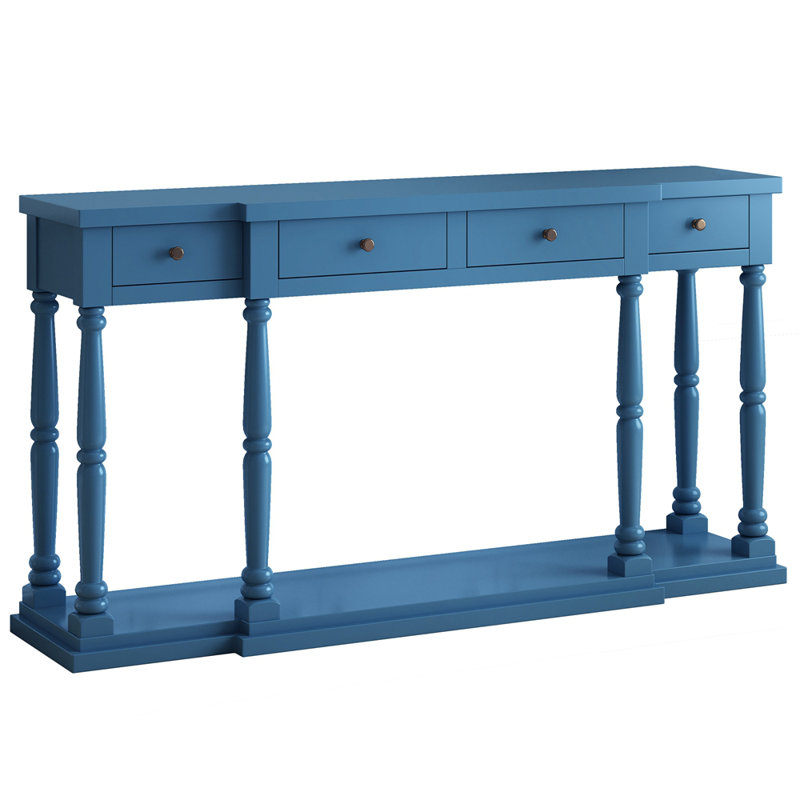 Barthelemy 63.01'' Console Table, Navy Blue