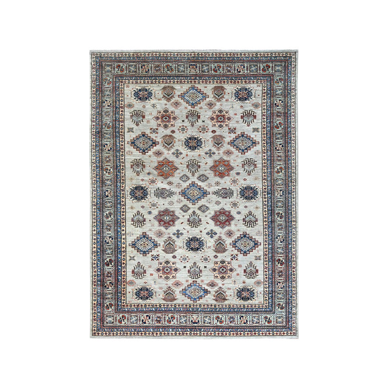 Tapis oriental super Kazak en laine noué à la main 10 pi x 13 pi 8 po gris Wickham 6C907931AF88445A9EC6C4F150343F57